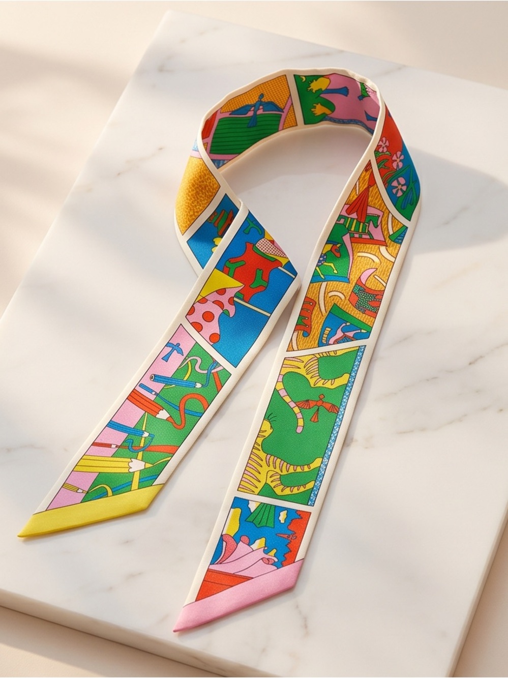 Hermes Factory Suite Colourful Twilly - Picture 2 of 7